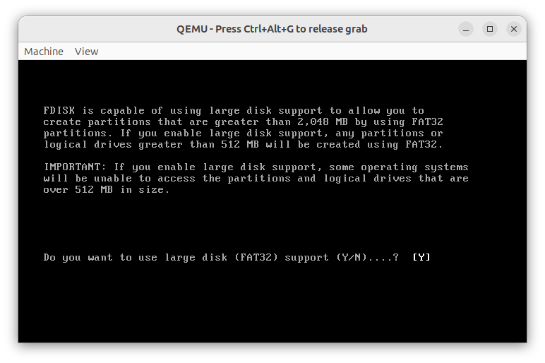 FDISK partition table